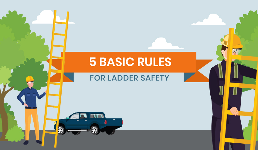 5 Basic Rules for Ladder Safety Infographic