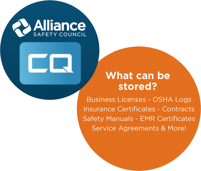 CQ - store business licenses, OSHA logs insurance certificates and more