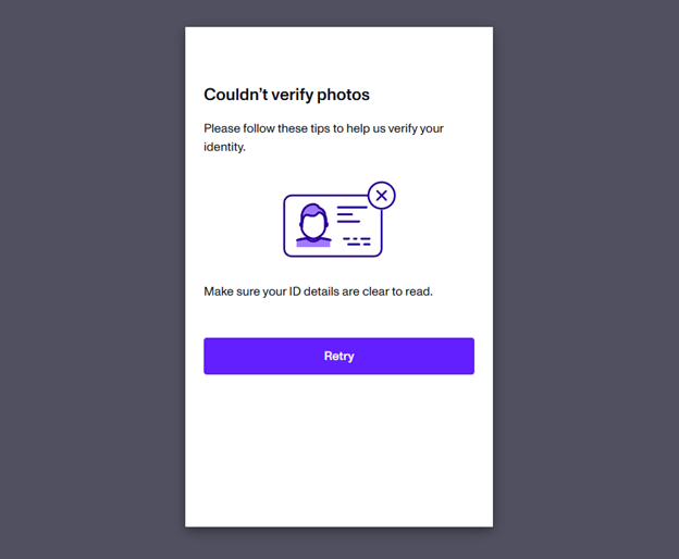 Could not verify photos